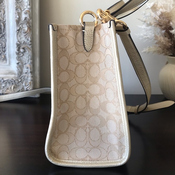 Coach Dempsey Carryall Tote Crossbody Purse with Stripe and Coach Patch - Picture 3 of 16